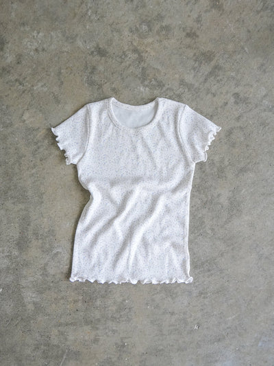 【20%OFF】Flower ribbed tee