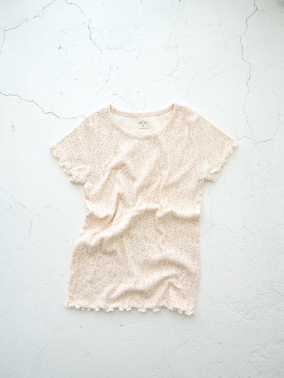 【20%OFF】Flower ribbed tee