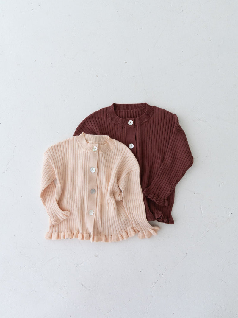 Knit frill cardigan