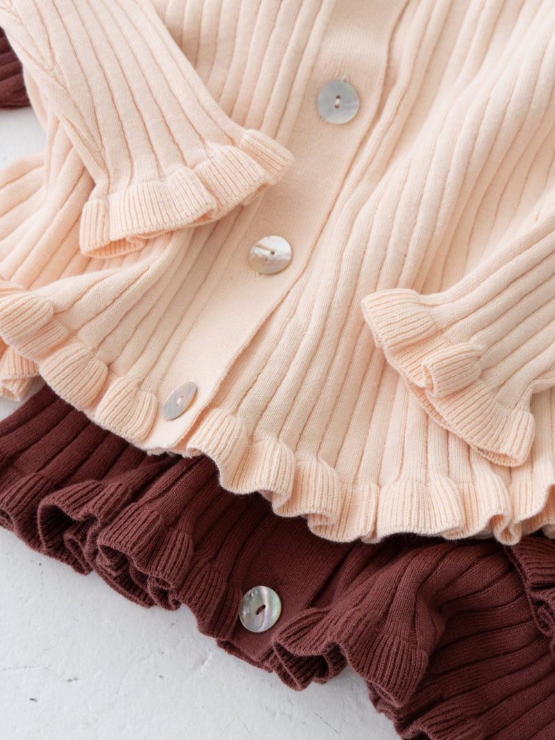 Knit frill cardigan