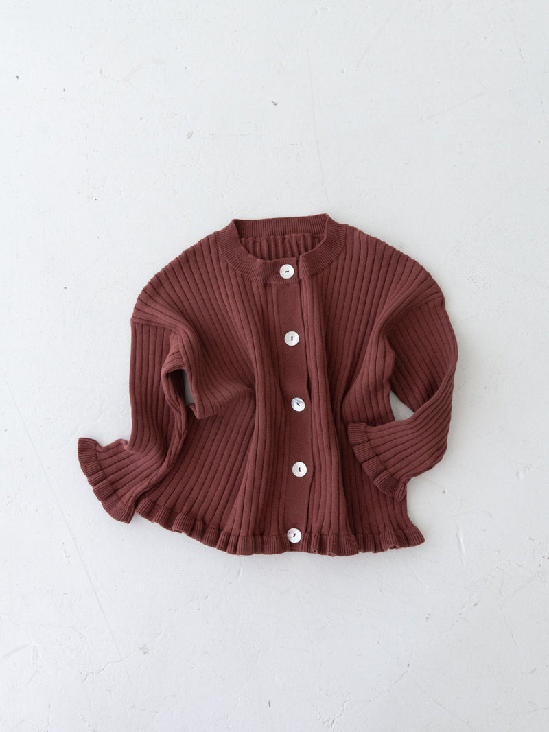 Knit frill cardigan