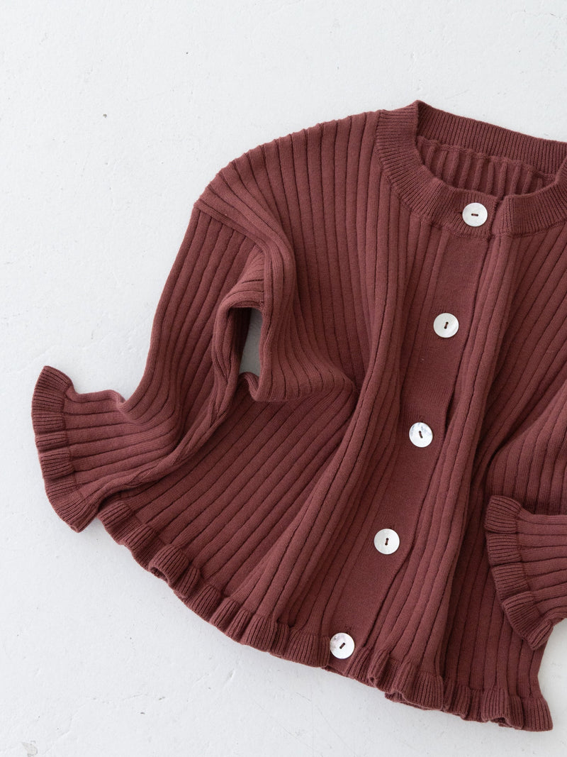 Knit frill cardigan