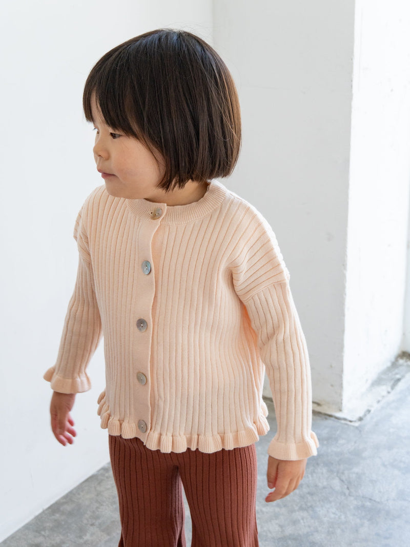 Knit frill cardigan