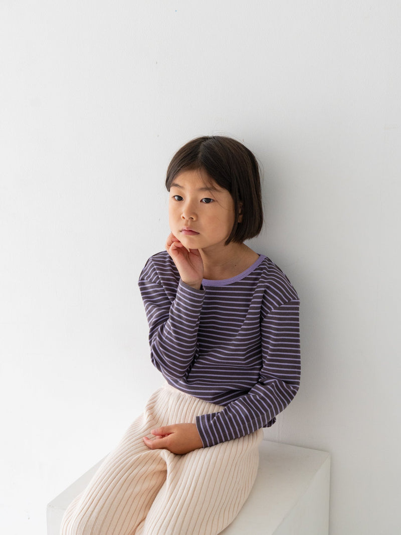 Ribbed stripe L/S