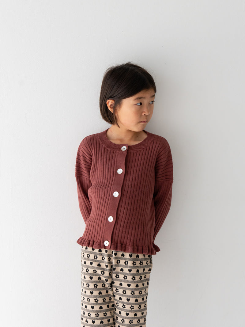 Knit frill cardigan