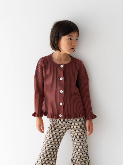 Knit frill cardigan