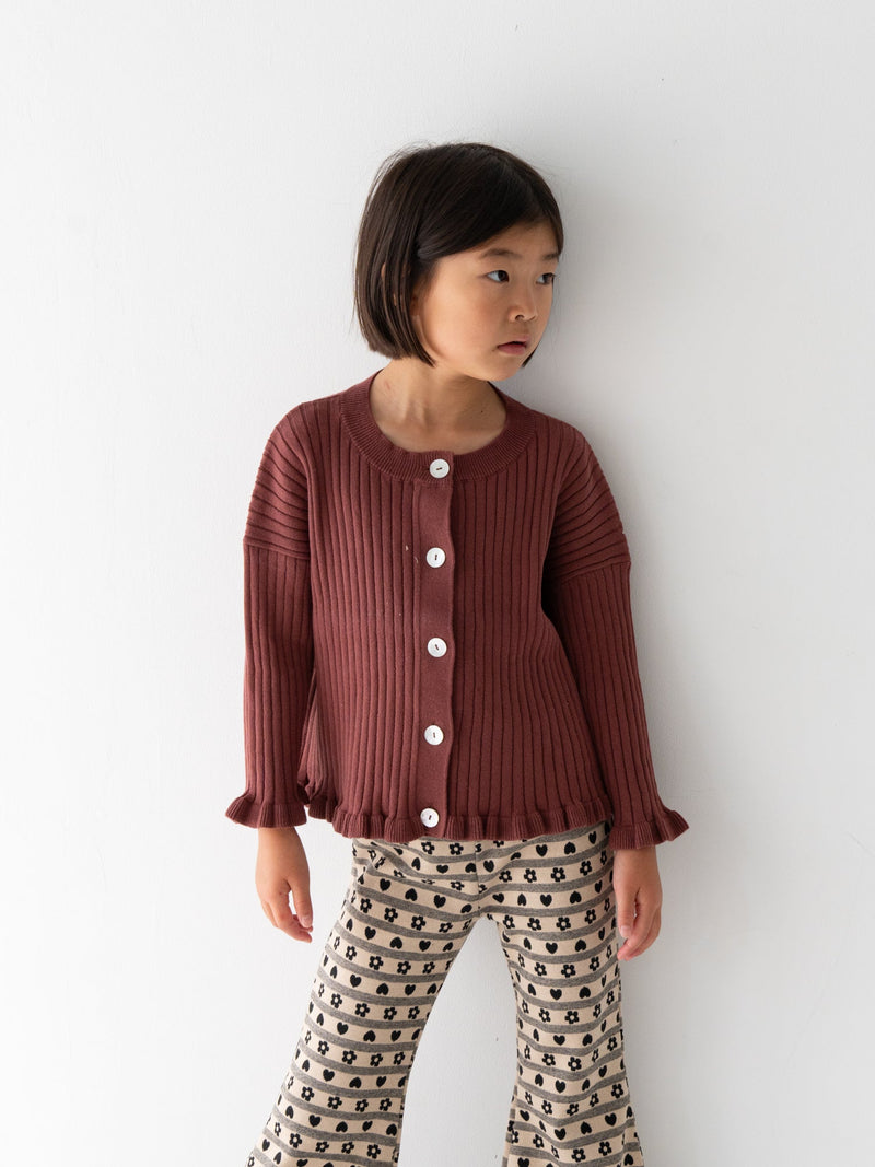 Knit frill cardigan