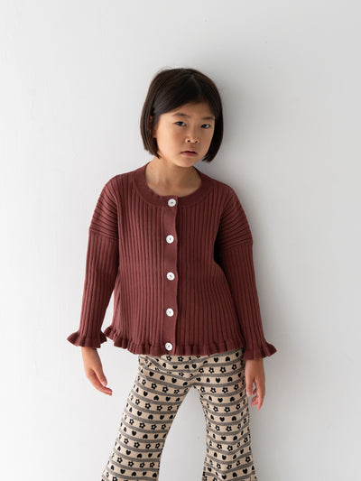 Knit frill cardigan