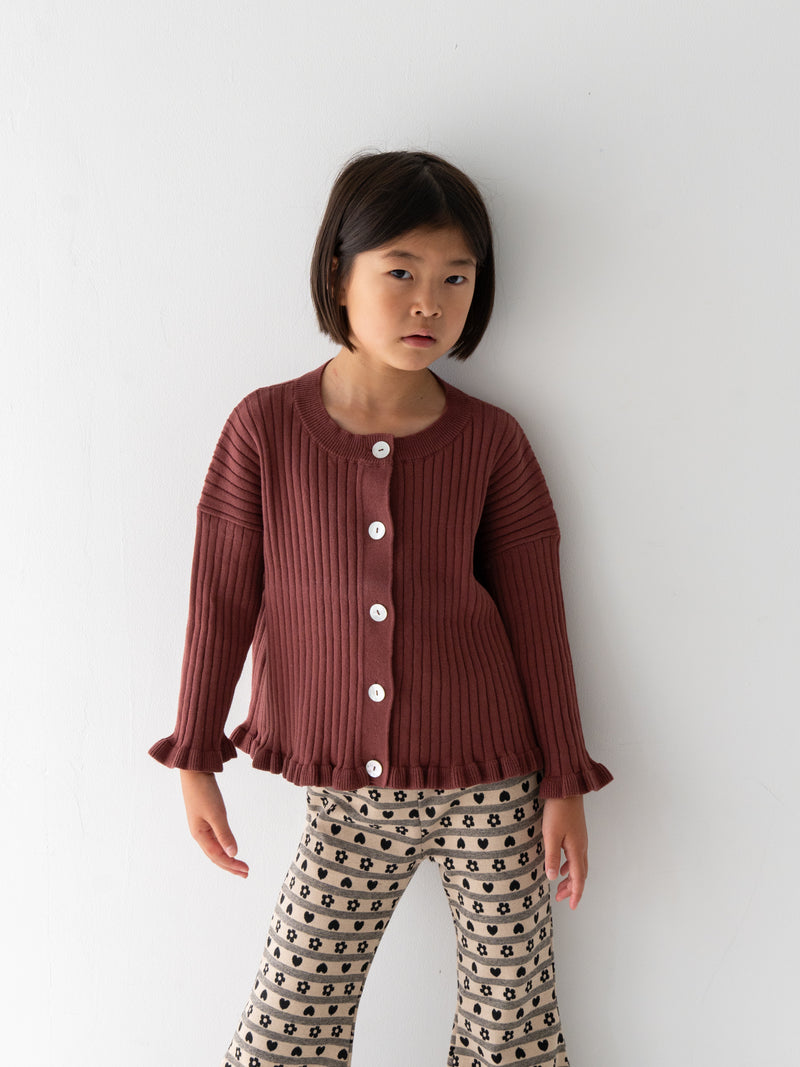 Knit frill cardigan