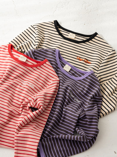 Ribbed stripe L/S