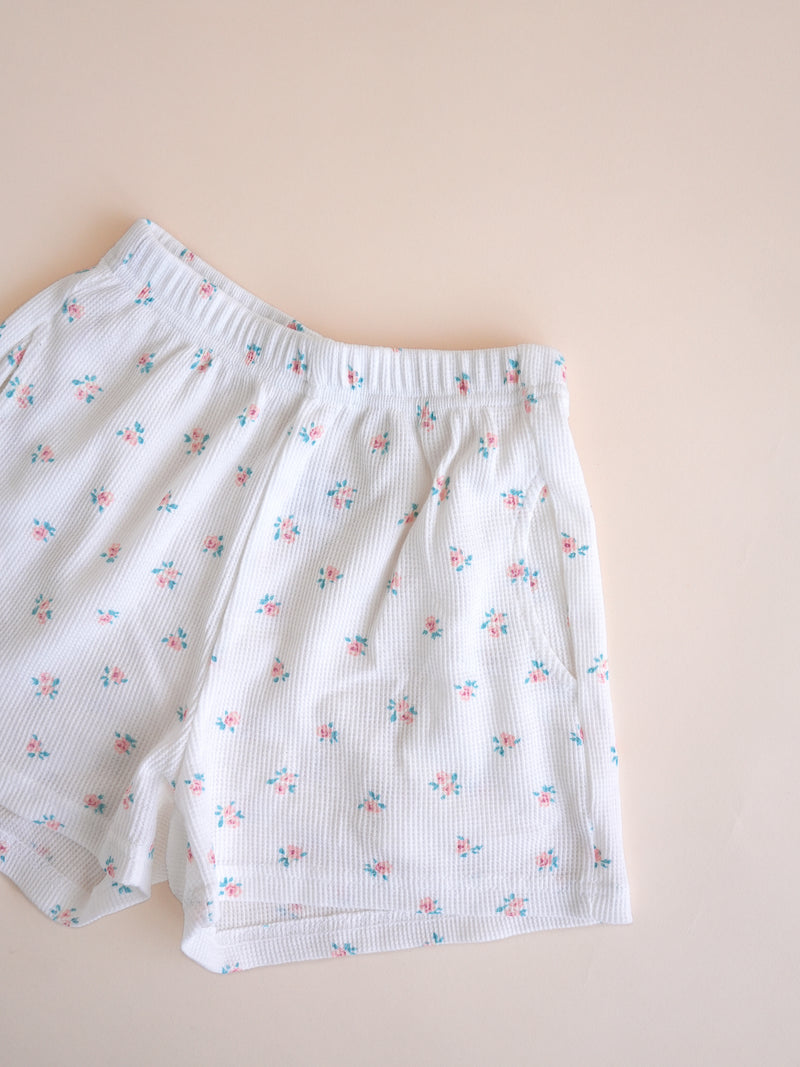 【30%OFF】Flower waffle shorts