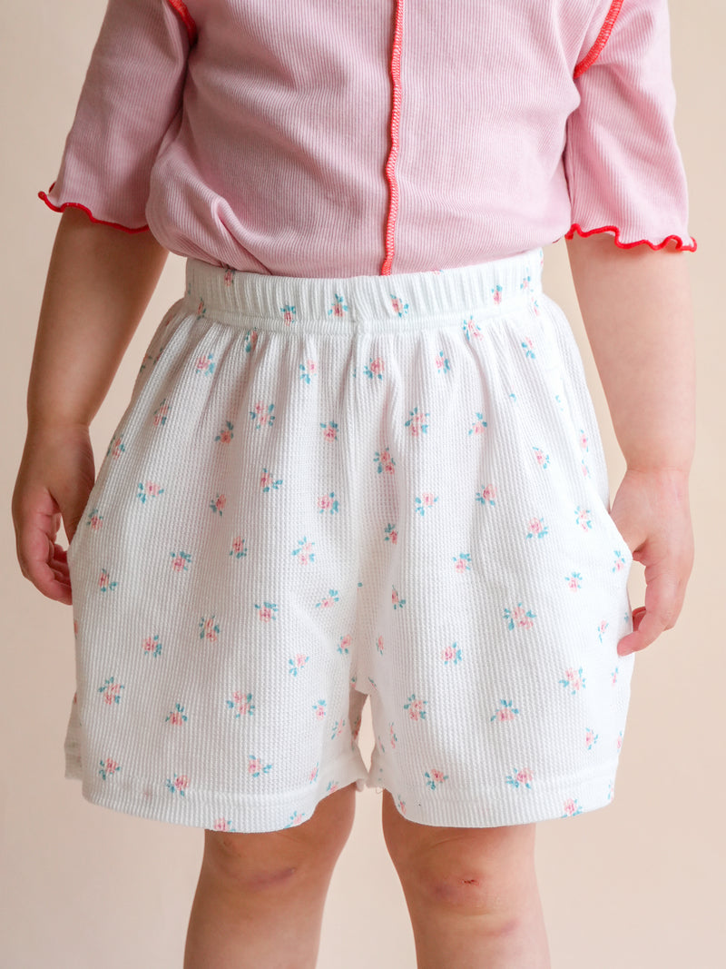 【30%OFF】Flower waffle shorts