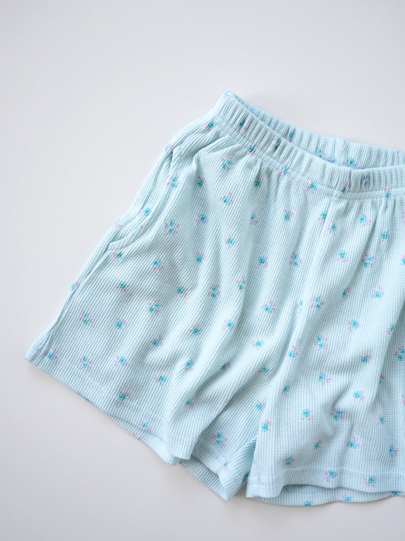 【SALE】Flower waffle shorts