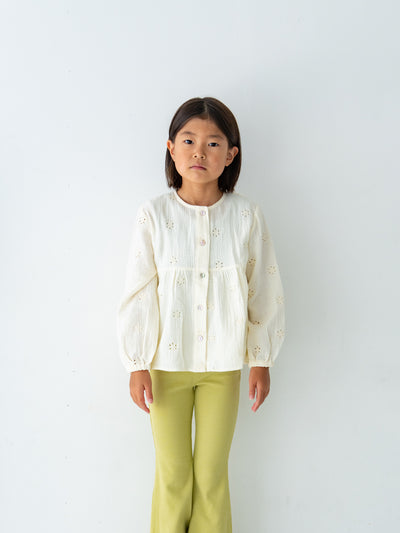 Flower crepe cardigan