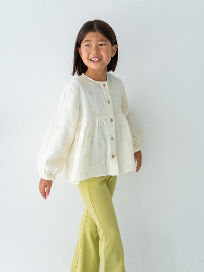 Flower crepe cardigan