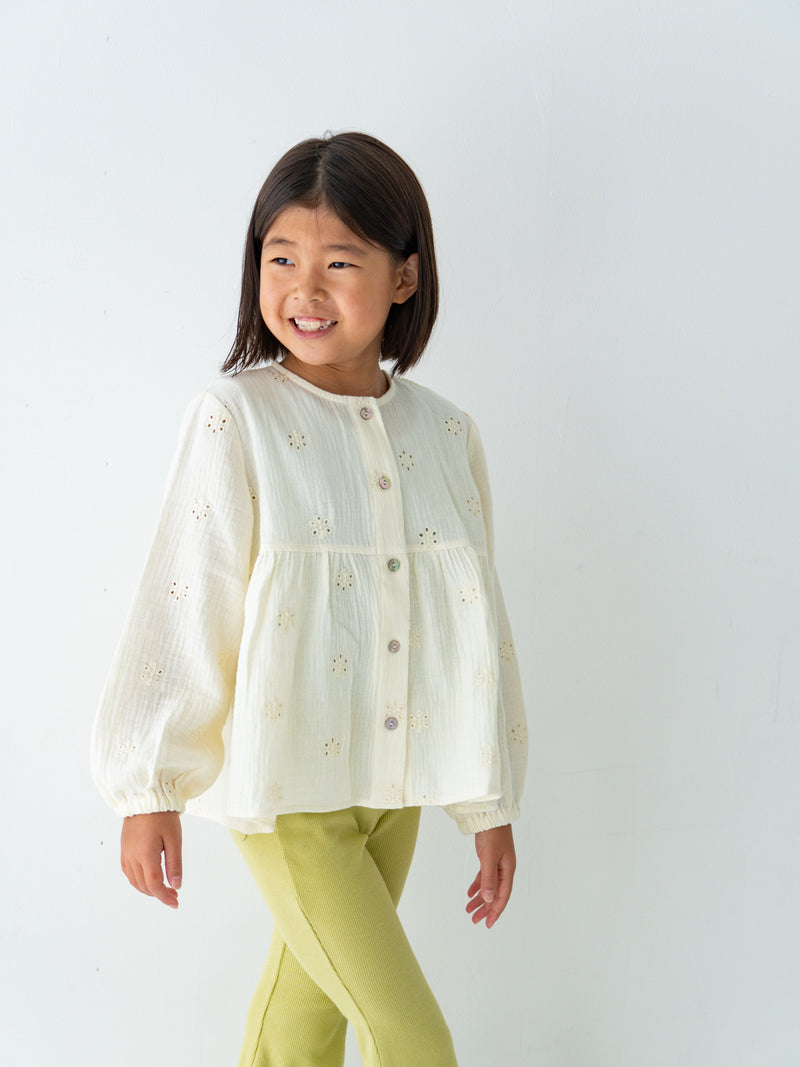 Flower crepe cardigan