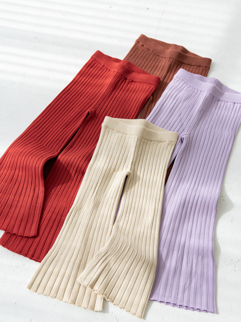 Knit flare pants