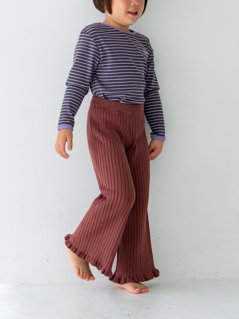 Knit frill pants