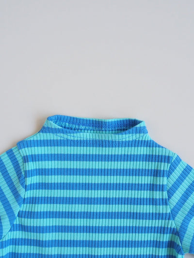 【Special】2tone stripe high-neck